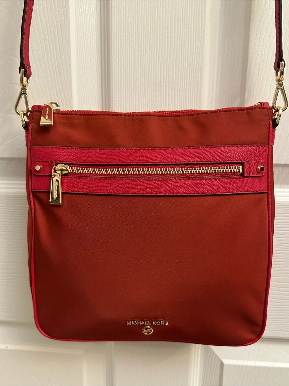 Michael Kors Two-Tone Red and Pink Crossbody Bag